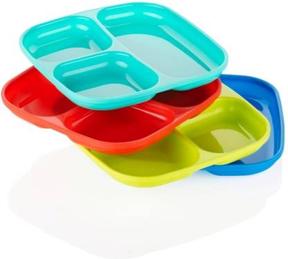 AAK Colorful Set of Dinner Plates Sectioned Plate