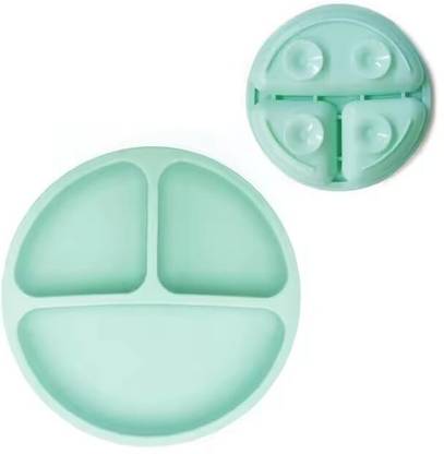 KolorFish Baby Suction Plates Divided Unbreakable Silicone Baby Weaning Plates for Toddler Tray
