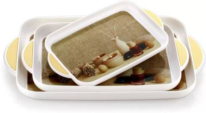 Venial Premium Quality Plastic Set of 3 Serving Tray For Daily Kitchen Use Tray