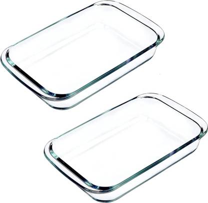 VVSS Borosilicate Glass Baking Tray Transparent 1000 ML Baking Dish