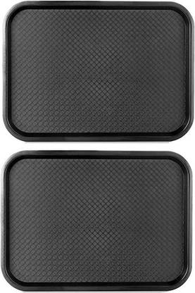 Kanha 12" x 16" Rectangular Restaurant Serving Trays, Non-Slip Food Tray (Black) Tray