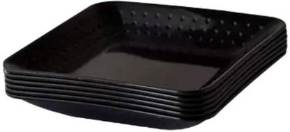 Prokitch Plates For Daily Kitchen Use (Set of 6) Black Color (PKx129) Dinner Plate