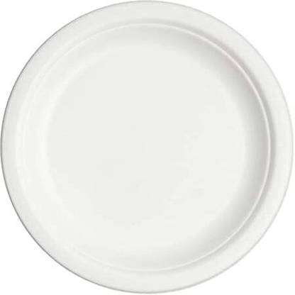 GURUKRUPA ENTERPRISES Biodegradable Disposable Plates Round Dish for Food Use and Throw - 7 Inch Dinner Plate