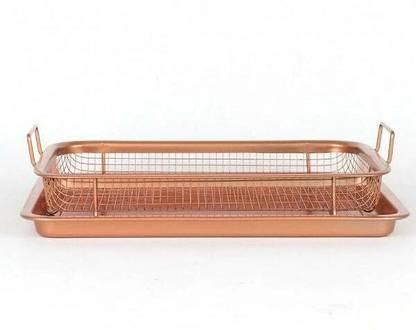 keskriva Microwave/Over ,Copper Crisper,Oven Mesh Baking Tray Chips Crisping Sectioned Plate