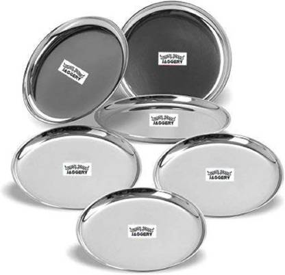 JAGGERY Dinner Plate Bangla Bogi Full/Standard Size Plate (Dia-26 cm_H-2 cm) Dinner Plate