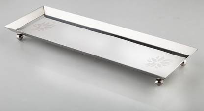 ARTTDINOX Steel Serving Platter Longish Serving Tray with Legs Jindal Tray