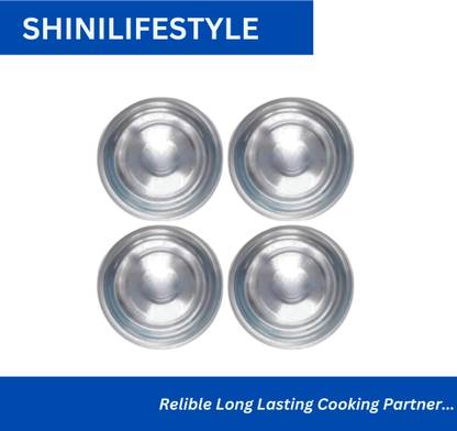 SHINI LIFESTYLE Steel Halva Plates, Old Style Breakfast Plates / Poha Plate, 14 cm Quarter Plate