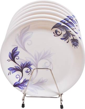 DRIZLING Melamine Dinner Full Plate Round Printed Crockery Unbreakable Thali/z/Snack Plates Sizzler Tray