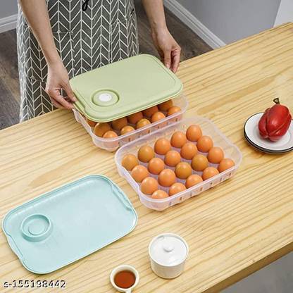 SAIMAA Egg Box 20 Grid Storage Basket for Fridge plastic Tray Tray