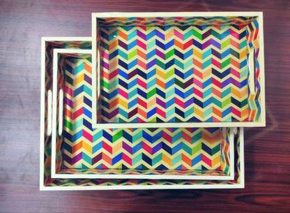 MDF WOODEN PRINTED TRAY SET Tray