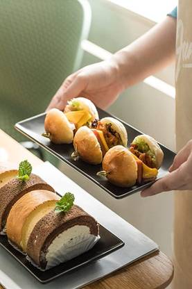 BARCROCK Premium Snack Plate Salad Plate and Dessert Plate Small Serving Tray Rectangular Tray