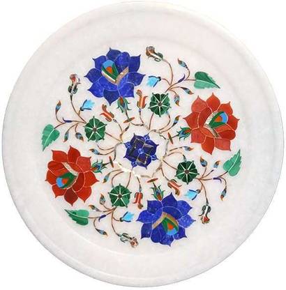 Bel Mestiere Taj Mahal Marble Inlay Plates Having Same Taj Mahal Inlay Work Dinner Plate