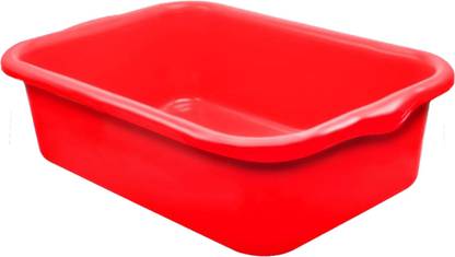KUBER INDUSTRIES Multiuses Rectangular Plastic Extra Large Tray, Organizer (Red) Tray