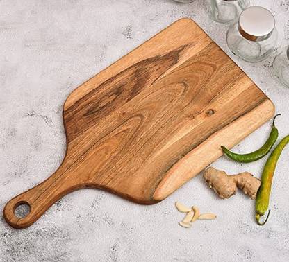 OGGN Acacia Wood 16X9 Inches Designer Shape Chopping Board for Cutting Fruit Tray