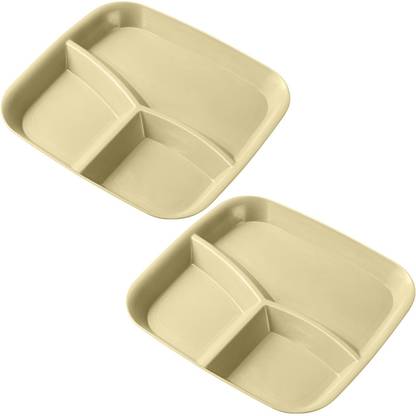 GATHA SALES Adults & Kids Portion Control & Mealtime Organizer with 3 Deep Compartments Sectioned Plate