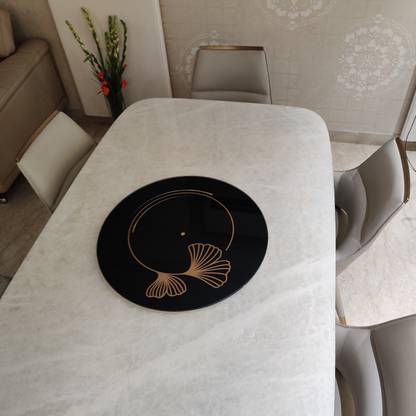 Easyroot Round Glass Lazy Susan Turntable for Dining Room Table -24"Butterfly Ring Tray