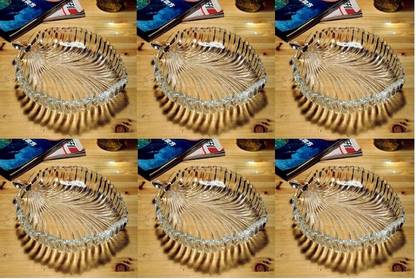 1st Time Self Design Glass Plate Use For Party, Serving And Multi Use, Pack Of 6 - C29 Dinner Plate