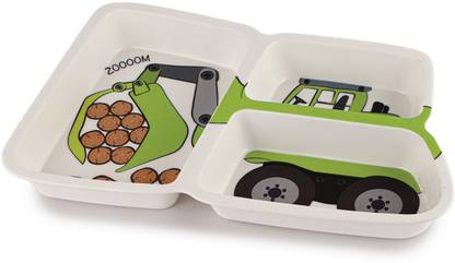 cello Kidzbee Melmo Builder Loader Design Lightweight 3 Compartment Plates For Kids Sectioned Plate