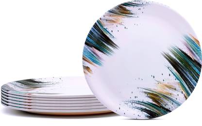 Laserbot Blue VEGITABLE PLATE Ice Cream Starters Serving Melamine Half Plate (8 Inch) Half Plate