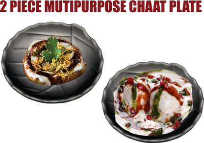 ZIDO Chaat Plate/Snacks Plate/Dessert Plate for Serving all Chat, Dessert and Snacks Sizzler Tray
