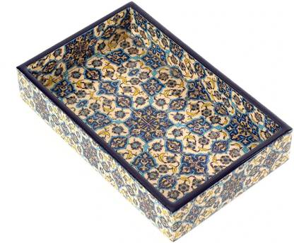DULI Enamel Coated Multipurpose Serving Tray for Home Kitchen Dining Table 8x5 inch Tray