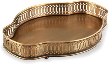 GRD International Brass Antq Tray for Serving & Décor Export Quality & Designed Internationally Tray