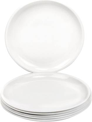 Everbuy Unbreakable Dishwasher Safe Microwave Safe White Round Dinner Plates/Buffet Plates Set For Party and Daily Use (11 Inches/27 cm) Made In India Dinner Plate