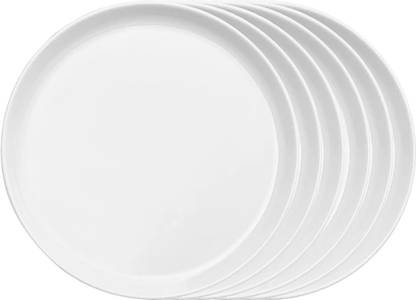 MapleTex Pieces Serving Bowls 6 Dinner Plates, 6 Katoris ,6 Spoon Orange Dinner Plate Dinner Plate