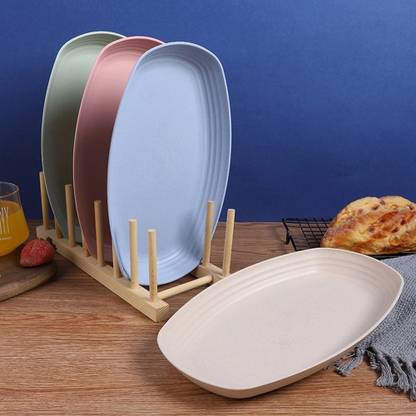 DANSR Unbreakable Wheat Straw Plates Set – Perfect for Families, Picnics & Travel Dinner Plate