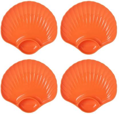 FLOXIT Chips and Salsa Serving Dish, Colorful Reusable Chip and Dip Serving Dishes Sectioned Plate