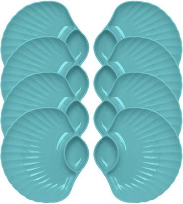 stylecrafted Wheat Straw Dinner Tray - _8 PLATES GREEN COLOUR Chip & Dip Tray