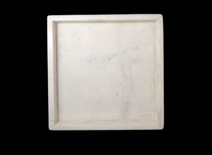 TEJASWI CRAFT White marble square tray (9x9 inch) Tray