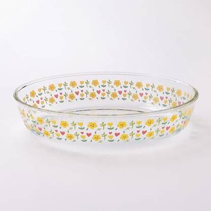 UMAI 4000ml Borosilicate Printed Oval Glass Baking Tray Baking Dish
