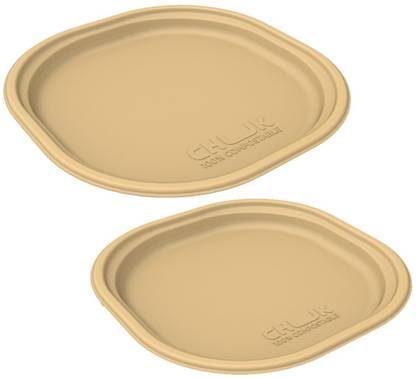 Eos Biodegradable Disposable Square Plates Combo, Each - 10 + 9 Inch Square Plates Dinner Plate