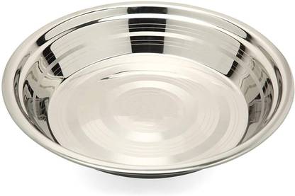 SAUBHAGYA Stainless Steel Aata Parat, Atta Dough Flour Kneading Mixing Extra Large 17inch Paraat