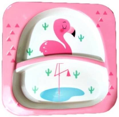 shree murti Melamine Kids Plate|Round 2 Section 7'' | Plate with Cartoon Print for kids Sectioned Plate
