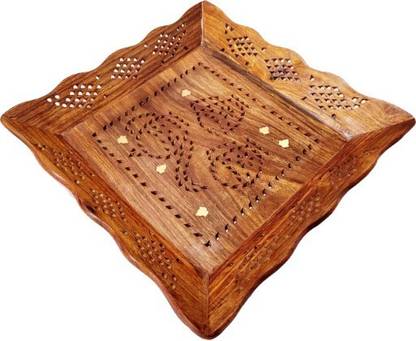 ALBABA AL-Baba Wooden Handmade Antique Square Tray , For Serving Tray Tray