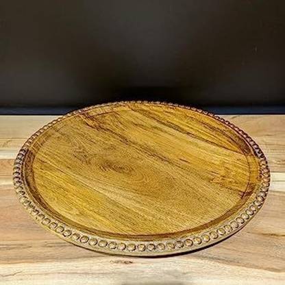 HAND N ART Wooden Lazy Susan Turntable for Cabinet - Kitchen Turntable Storage Food Bins Tray