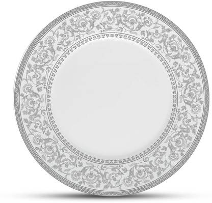 लाओपाला Diva Persian Silver Large Dinner Plate Set of 6 pcs, 11" Inch, Opalglass, डिनर प्लेट