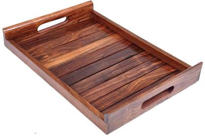 Zealent Sheesham Wood Serving Trays Set with Handle Tray