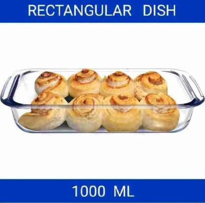 Dinewell Best_1000ml Baking Dish for Oven Cooking Casserole Dish Rectangular Glass Baking Dish