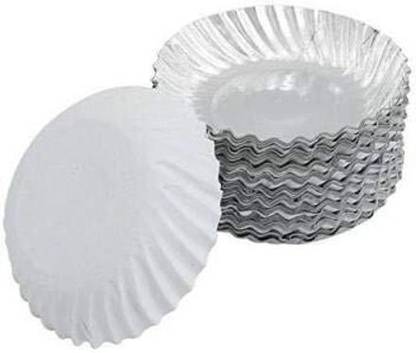 nit Disposal Paper Plates (12 Inches_Silver) Pack of 80 Quarter Plate