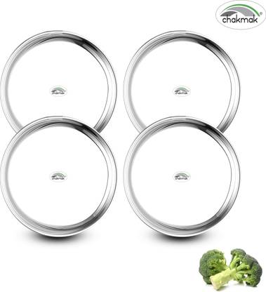 Chakmak Heavy Stainless steel 13 inches 4 dinner Plate Dinner Plate