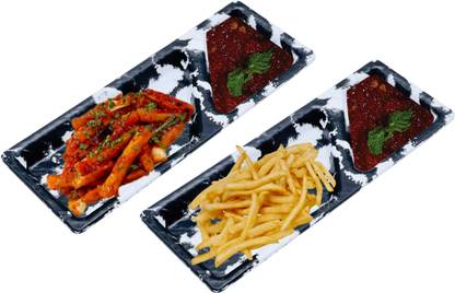 ZIDO Multipurpose Starter Platter for Momos, Spring Roll, Chili Potato etc.BW007 Sizzler Tray