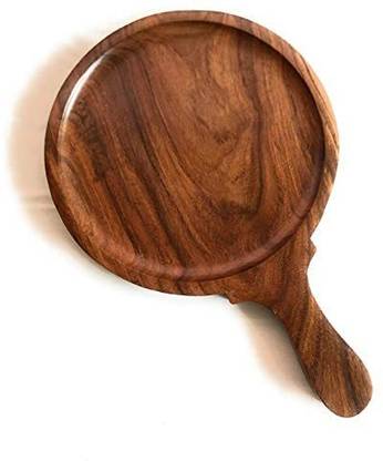 SKENTERPRISE Rustic Elegance: Handcrafted Wooden Pizza Serving Tray.06 Pizza Tray