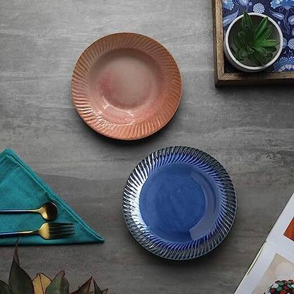 The Decor Lane Matte Ceramic Side Plates & Ceramic Plates 7inch Dinner Plate