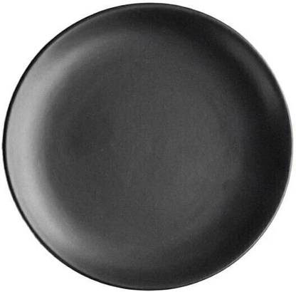 Claymistry Ceramic Dinner & Snacks Black Serving Plate | 18cm * 18cm * 2cm | Glossy Quarter Plate
