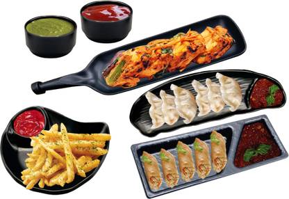 ZIDO Pack of 6 Multipurpose Serving Platters for All Types of Snacks S-001 Sizzler Tray