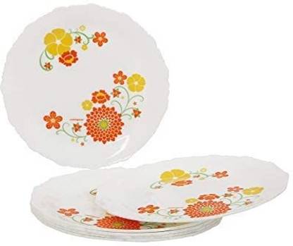 Cutting EDGE Designer Round Plastic Plates (Big) For Dinner, Lunch, Families, Daily Use Dinner Plate