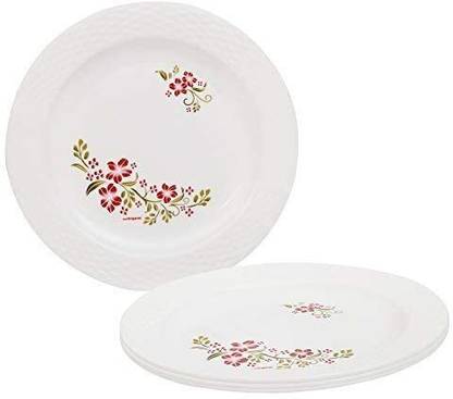 Cutting EDGE Designer Round Plastic Plates (Big) For Dinner, Lunch, Families, Daily Use Dinner Plate